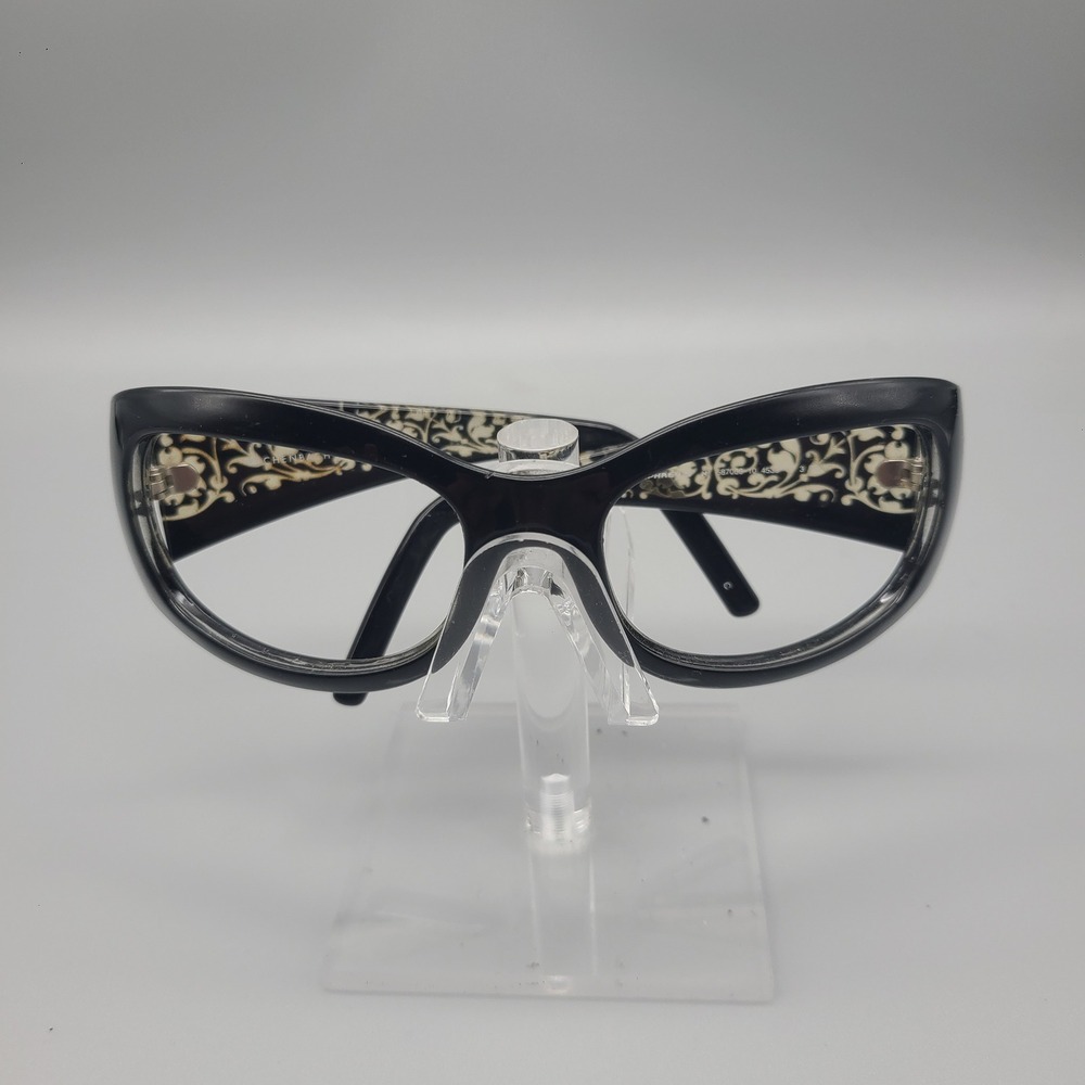 Humphrey's Eschenbach Black Cat Eye Floral Scroll Eyeglass Frames 587000 10 4539
